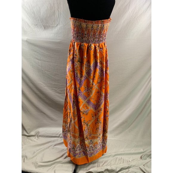 Floral & Paisley Print Shirred Hem Tube Dress - Picture 7 of 7